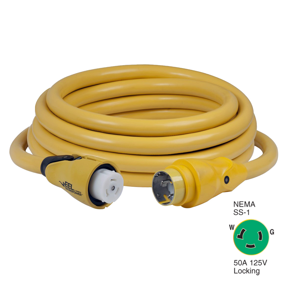 Marinco CS503-25 EEL 50A 125V Shore Power Cordset - 25' - Yellow Marinco CS503-25 EEL 50A 125V Shore Power Cordset - 25' - Yellow - Image 1