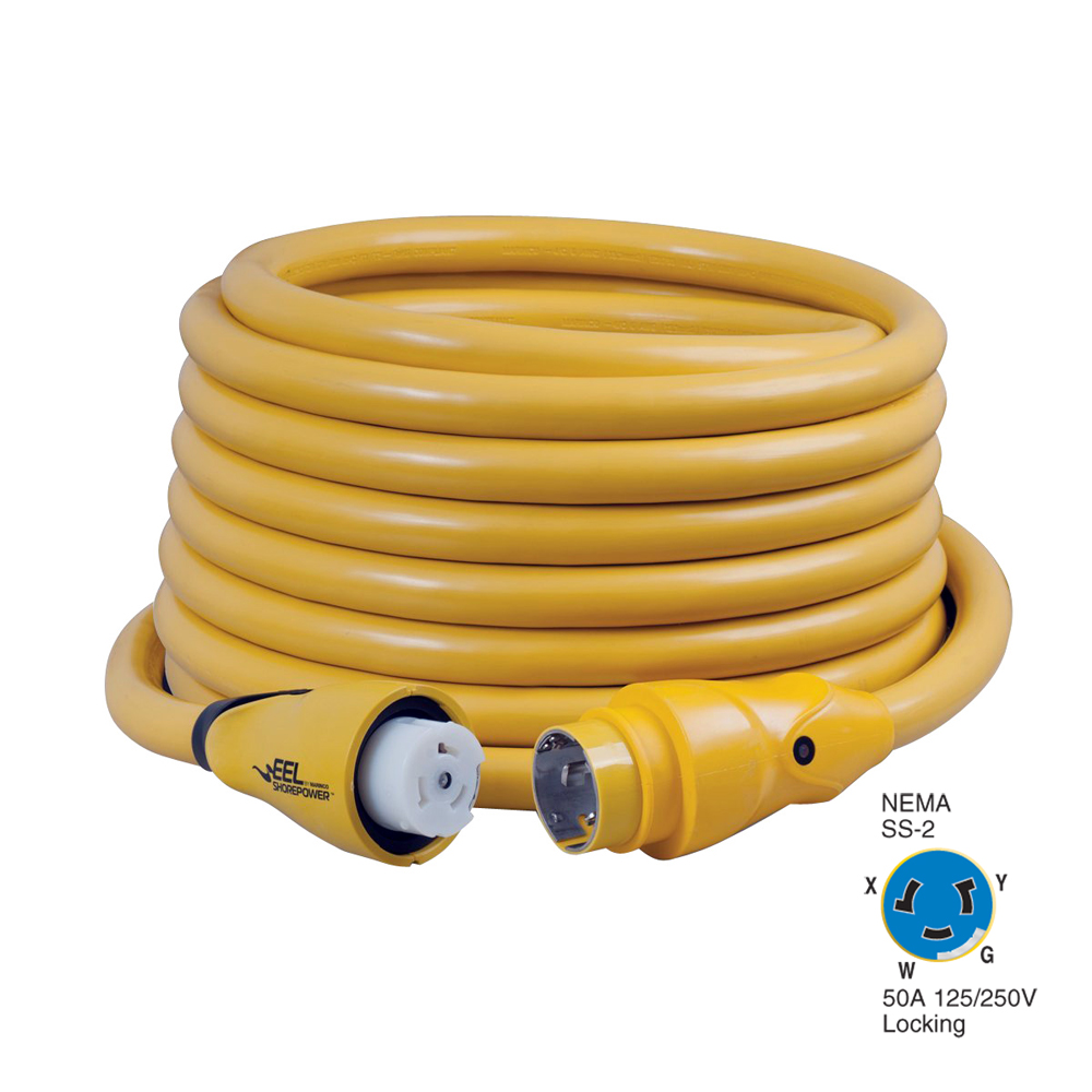 Marinco CS504-50 EEL 50A 125V/250V Shore Power Cordset - 50' - Yellow Marinco CS504-50 EEL 50A 125V/250V Shore Power Cordset - 50' - Yellow - Image 1