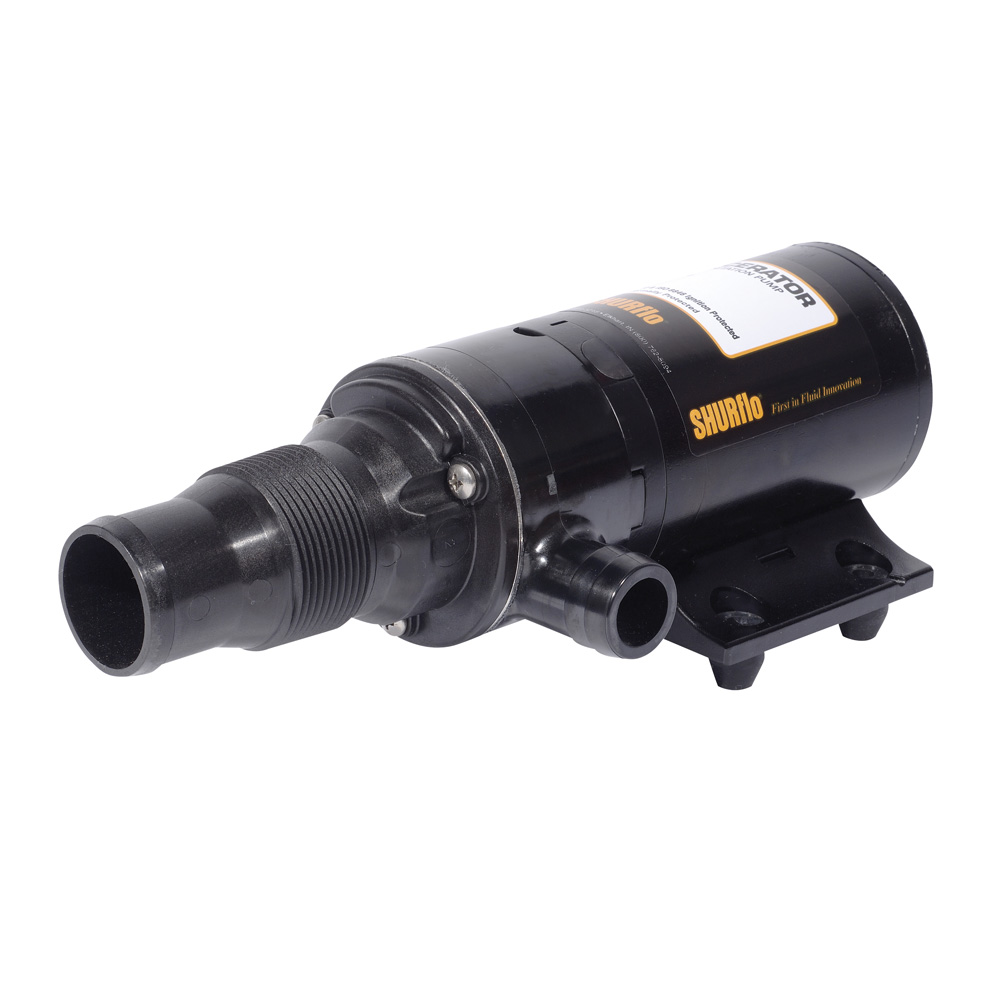 Shurflo by Pentair MACERATOR Pump w/180° Port - 12 VDC, 13 GPM Shurflo by Pentair MACERATOR Pump w/180° Port - 12 VDC, 13 GPM - Image 1
