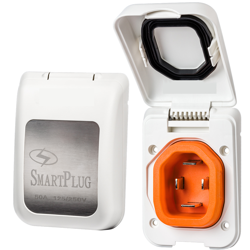 SmartPlug 50 AMP Male Non-Metallic Inlet Cover - White SmartPlug 50 AMP Male Non-Metallic Inlet Cover - White - Image 1
