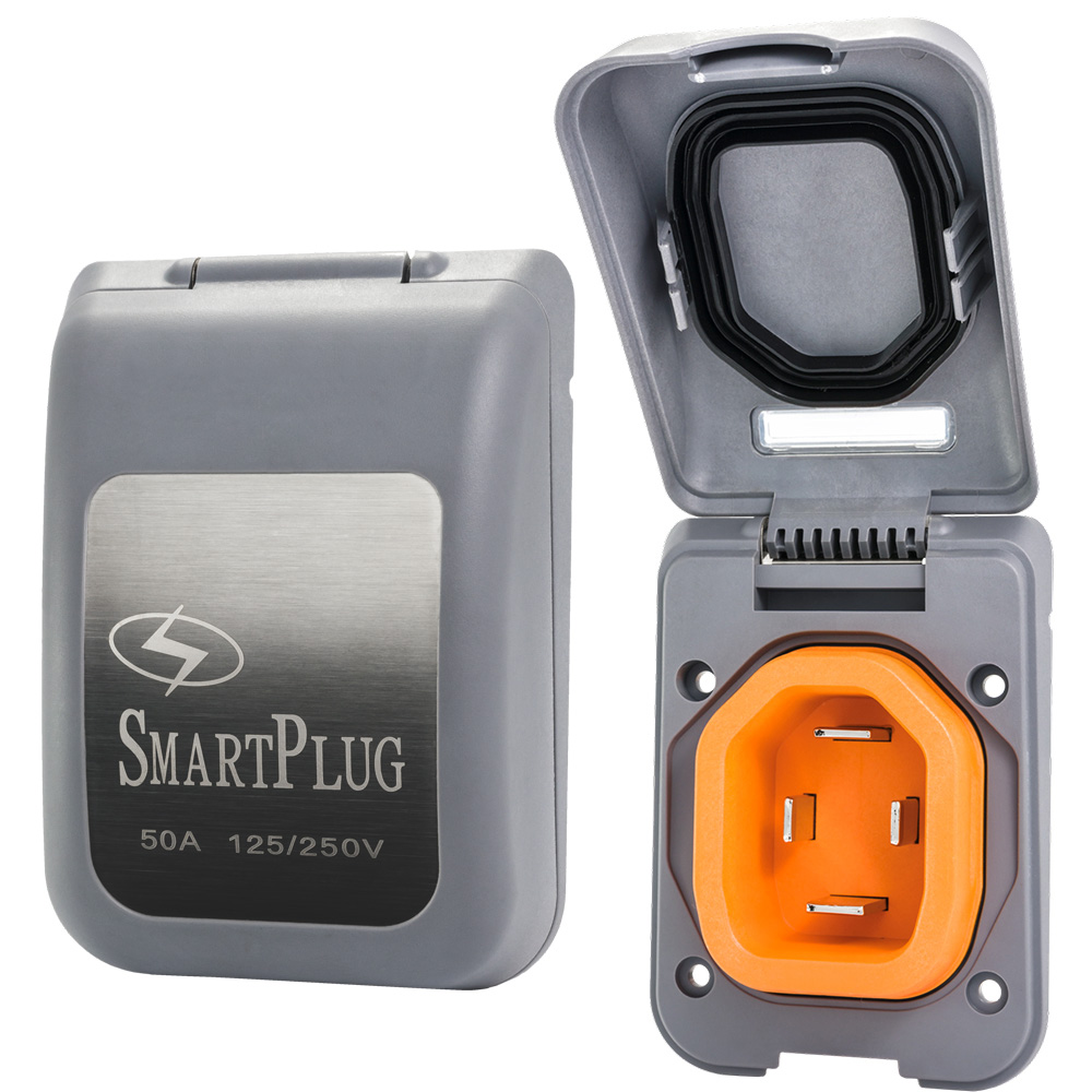 SmartPlug 50 AMP Male Non-Metallic Inlet Cover - Grey SmartPlug 50 AMP Male Non-Metallic Inlet Cover - Grey - Image 1