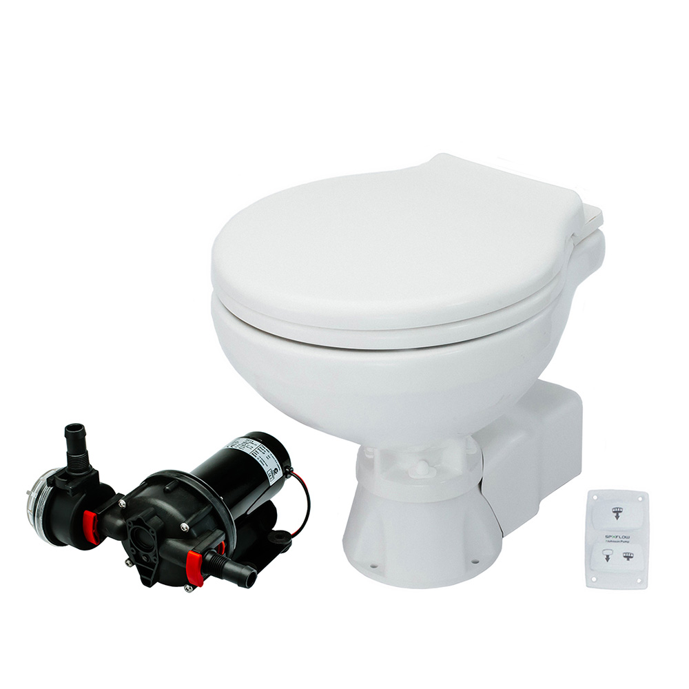 Johnson Pump AquaT Toilet Silent Electric Compact - 12V w/Pump Johnson Pump AquaT Toilet Silent Electric Compact - 12V w/Pump - Image 1