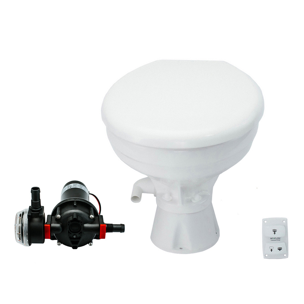Johnson Pump AquaT Toilet Silent Electric Comfort - 12V w/Pump Johnson Pump AquaT Toilet Silent Electric Comfort - 12V w/Pump - Image 1
