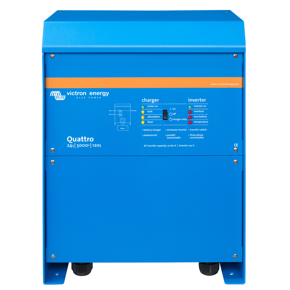 Victron Quattro Inverter/Charger 24V DC - 5000W - Dual 100AMP 120V AC Inputs - Auto Transfer Switch - 120AMP Battery Charger - Stackable Victron Quattro Inverter/Charger 24V DC - 5000W - Dual 100AMP 120V AC Inputs - Auto Transfer Switch - 120AMP Battery Charger - Stackable - Image 1