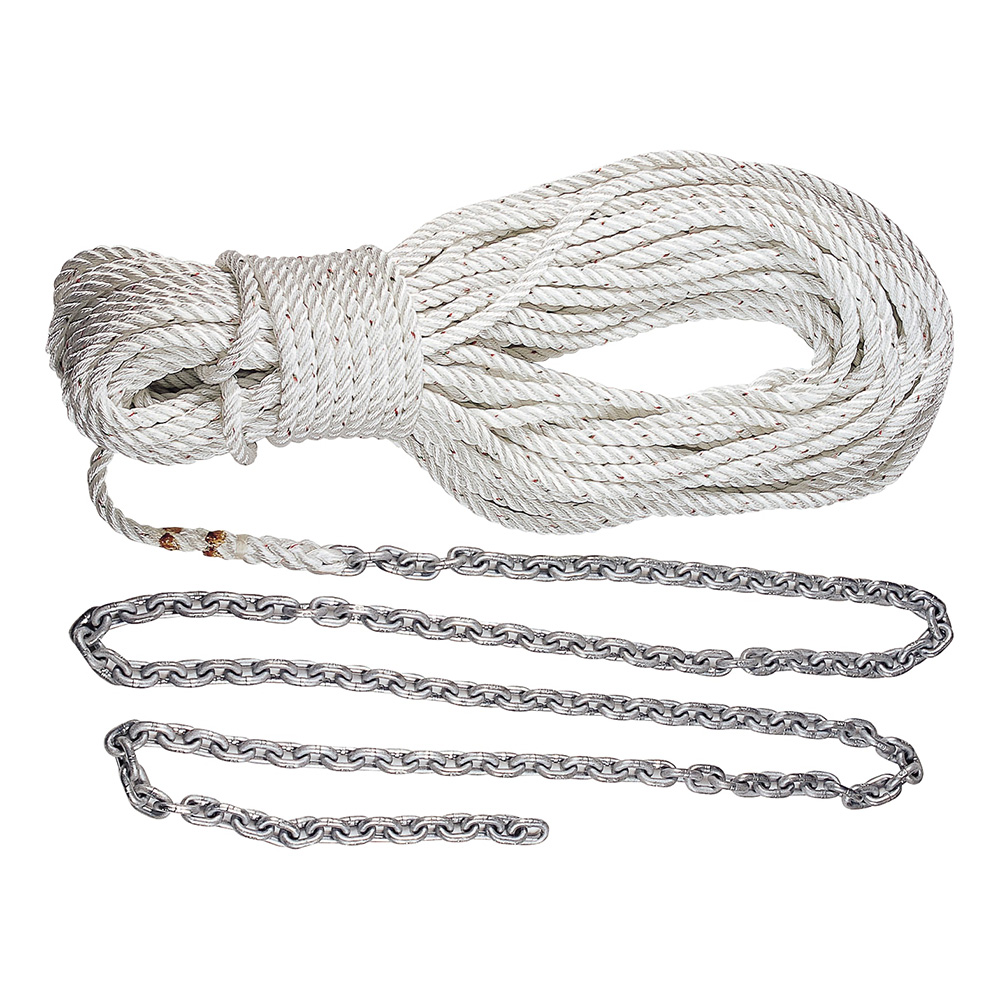 Lewmar Anchor Rode 5' of 1/4" G4 Chain & 100' of 1/2" Rope w/Shackle Lewmar Anchor Rode 5' of 1/4" G4 Chain & 100' of 1/2" Rope w/Shackle - Image 1
