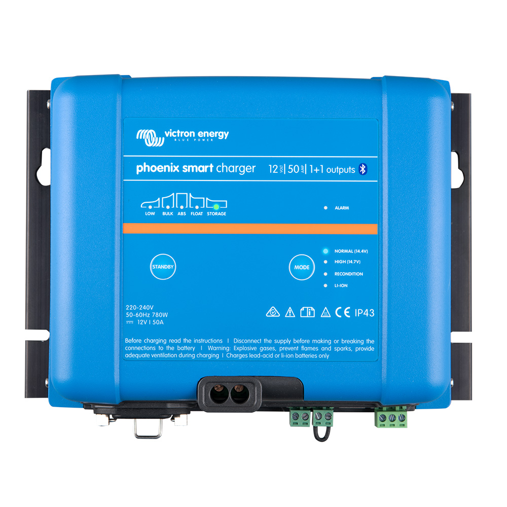 Victron Phoenix Smart IP43 Charger 12/50 (1+1) 120-240VAC Requires 5-15P Mains Cord Victron Phoenix Smart IP43 Charger 12/50 (1+1) 120-240VAC Requires 5-15P Mains Cord - Image 1