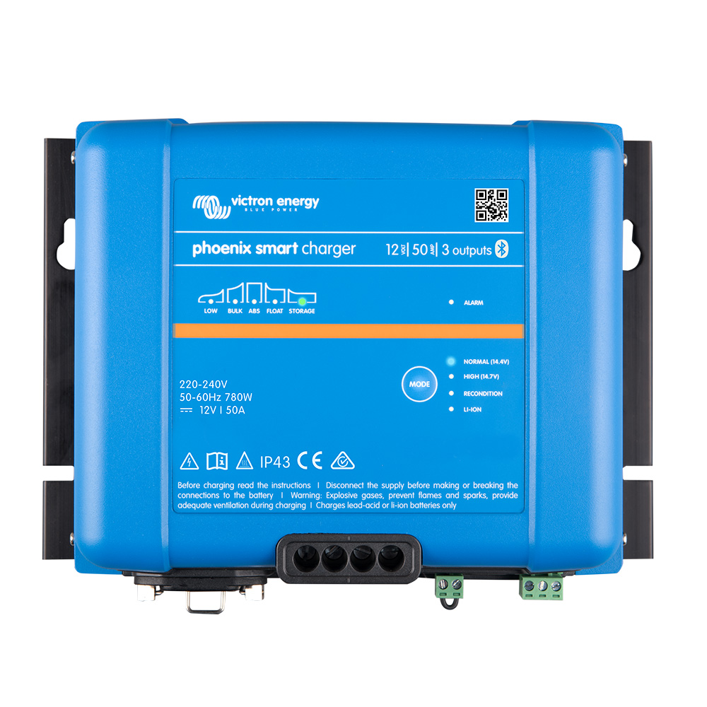Victron Phoenix Smart IP43 Charger 12/50 (3) 120-240VAC Requires 5-15P Mains Cord Victron Phoenix Smart IP43 Charger 12/50 (3) 120-240VAC Requires 5-15P Mains Cord - Image 1