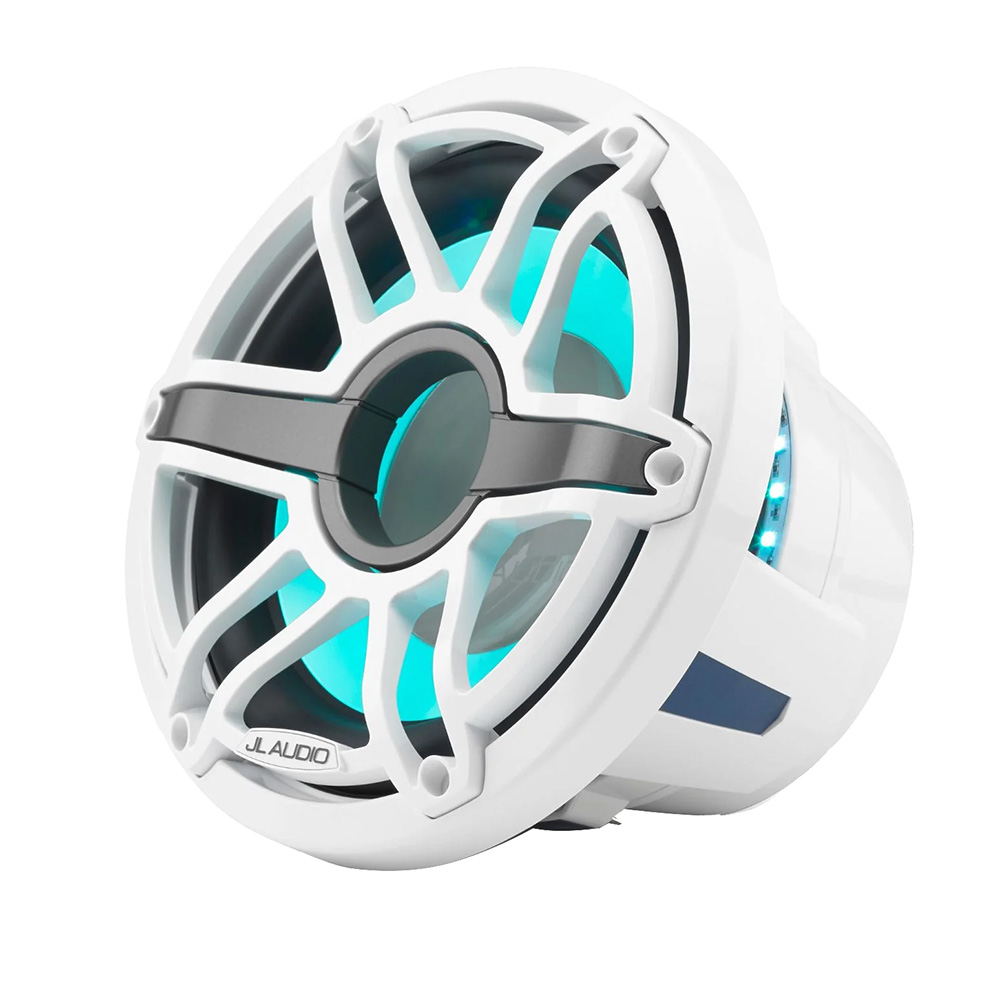 JL Audio M6 10" Marine Subwoofer w/Gloss White Sport Grille & Transflective™ LED Lighting - M6-10W-S-GwGw-i-4 JL Audio M6 10" Marine Subwoofer w/Gloss White Sport Grille & Transflective™ LED Lighting - M6-10W-S-GwGw-i-4 - Image 1