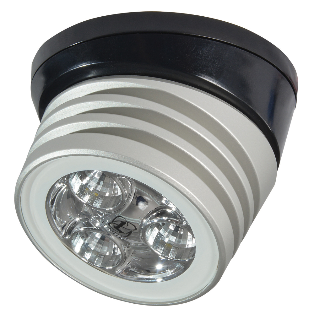 Lumitec Zephyr LED Spreader/Deck Light -Brushed, Black Base - White Non-Dimming Lumitec Zephyr LED Spreader/Deck Light -Brushed, Black Base - White Non-Dimming - Image 1