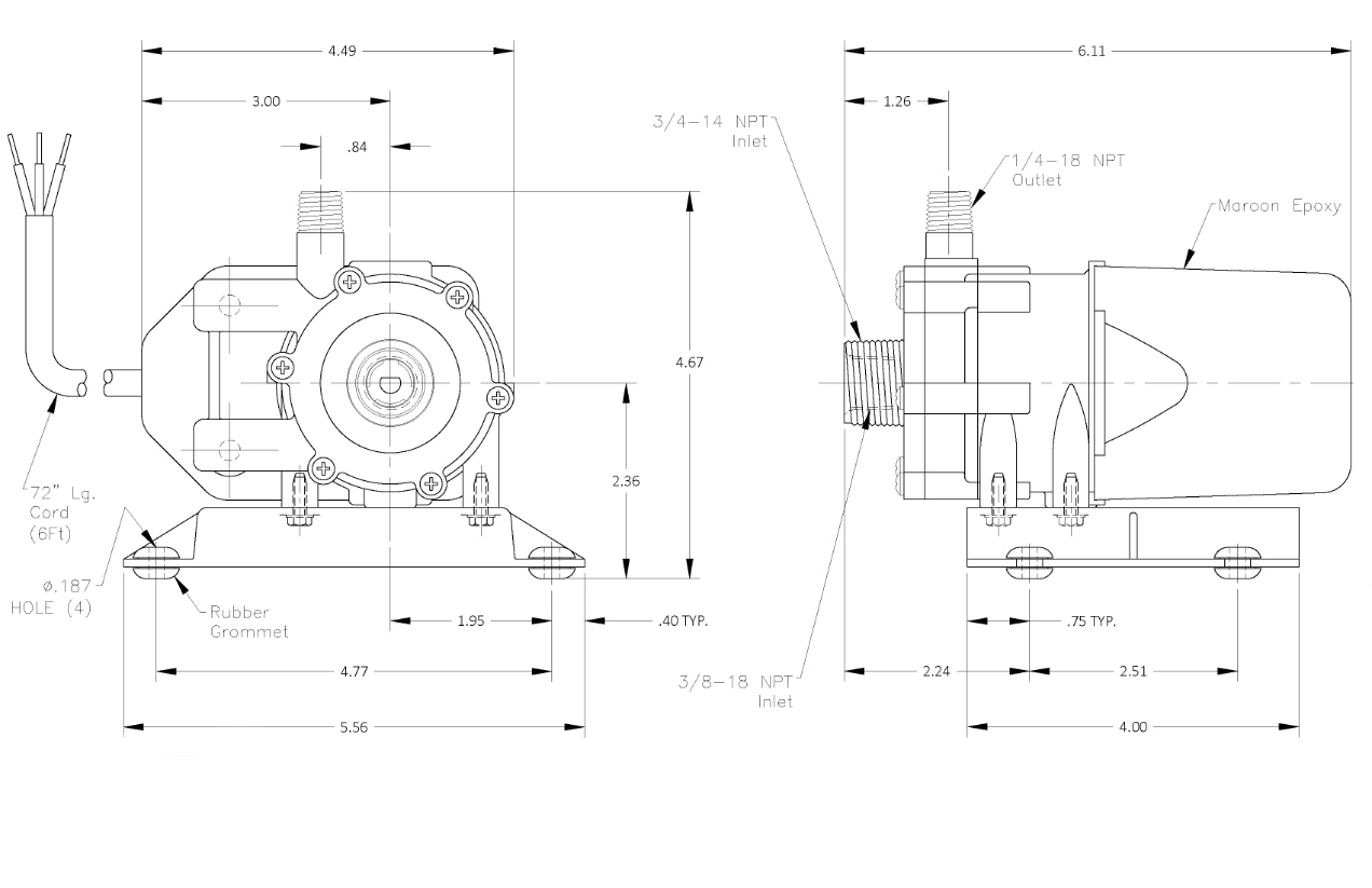 LC-2CP-MD Dimensions