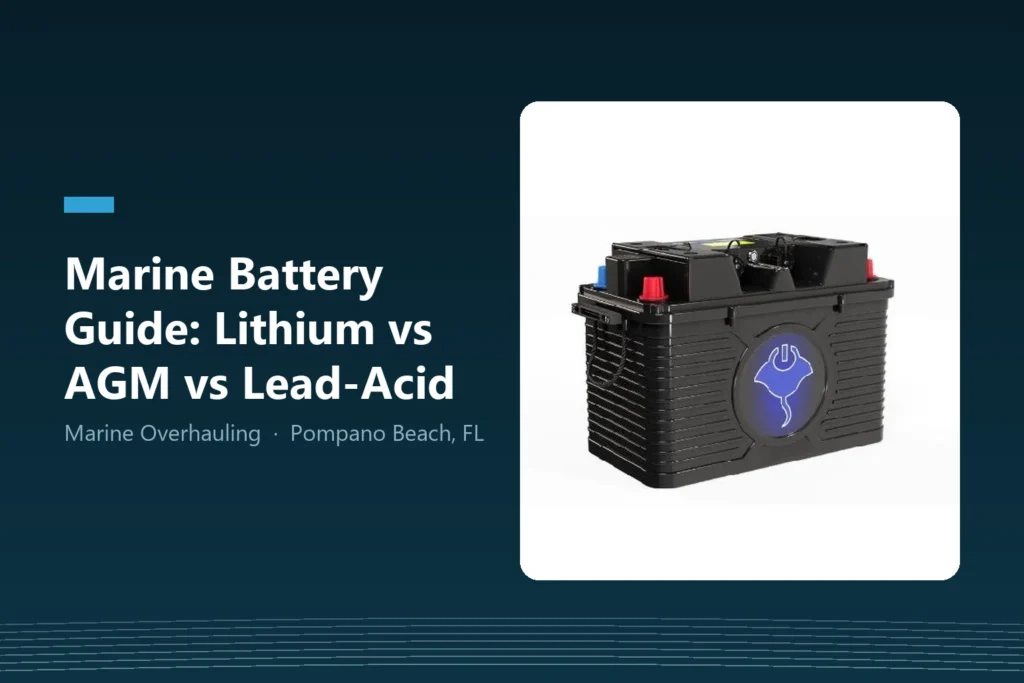 Marine battery guide: lithium vs AGM vs lead acid, Marine Overhauling Pompano Beach FL